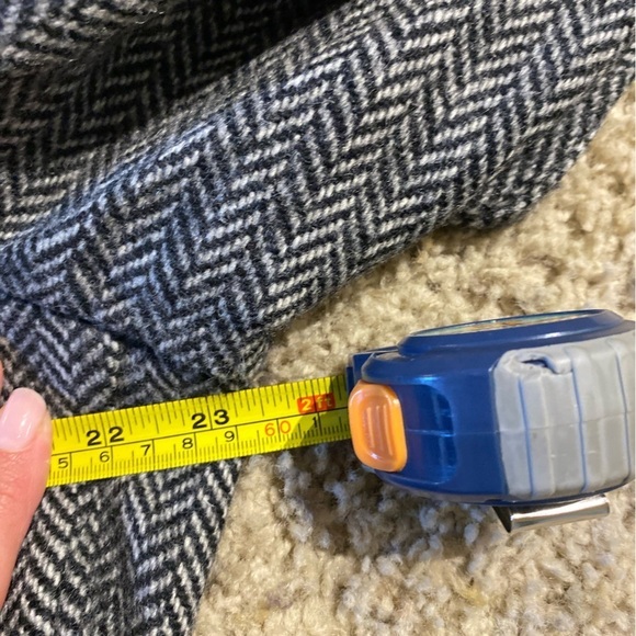 Reiss Women’s Single Breasted Houndstooth Wool Coat Size XL Wool Trench Pea Coat - Picture 6 of 10